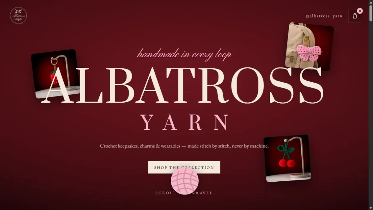 Albatross Yarn homepage preview